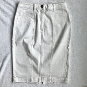 Ann Taylor Women's White Denim Jean Pencil Skirt